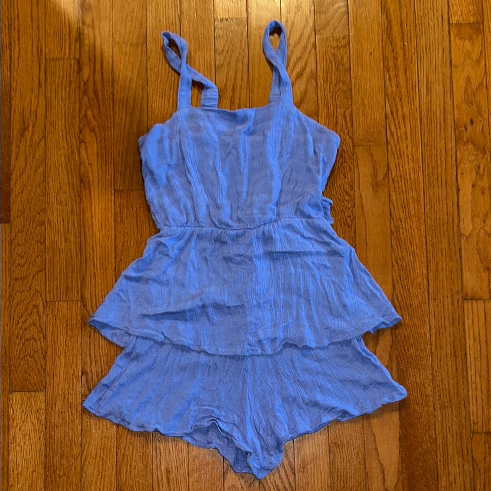 Boutique Romper One Piece Sz small periwinkle blue dressy